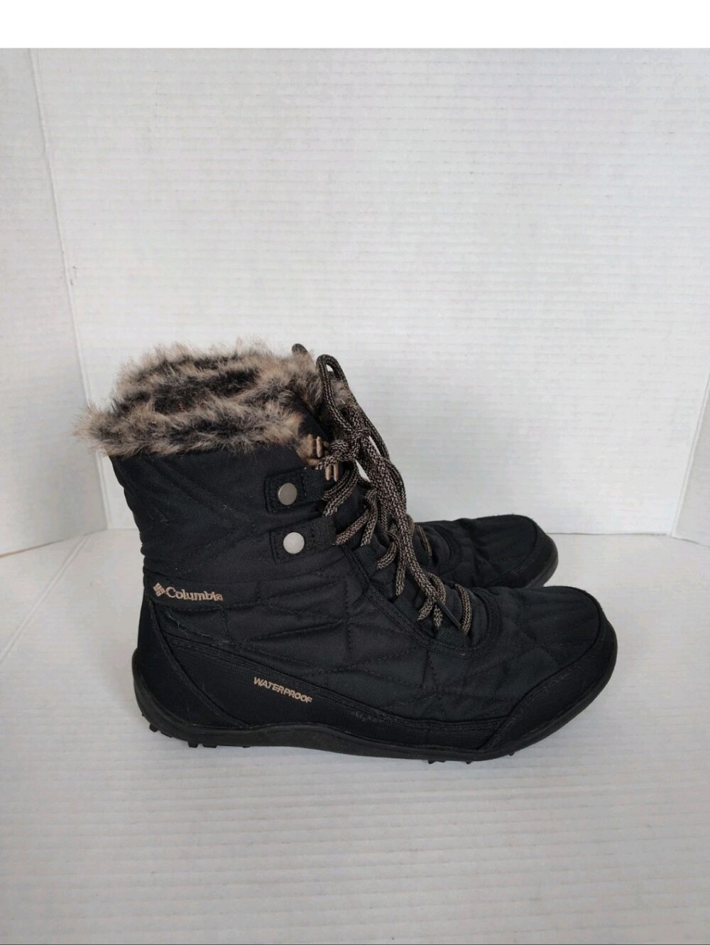 Columbia Minx Shorty III Women’s Winter Boots Black Waterproof Omni-Heat Sz 8